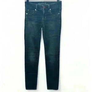 American Eagle Women's Skinny Jeans Size 0 Blue Dark Wash Stretch